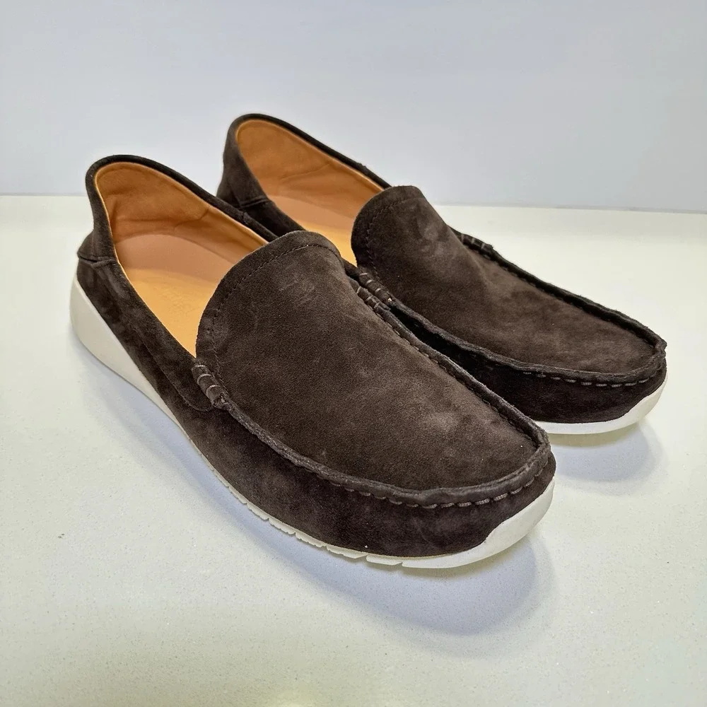 Men's‎ Olukai KA'A Loafer Slip-on Shoes Dark Wood Brown Suede NEW Size 12 Casual